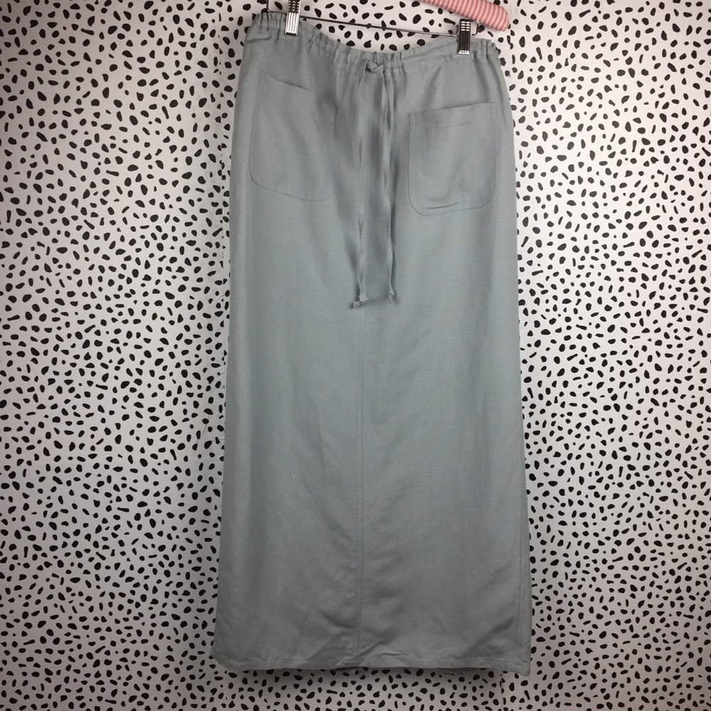 Jones New York Linen Blend Blue Maxi Skirt Size 8